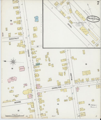 Sanborn Fire Insurance Map from Princeton, Mercer County, New Jersey (1890), Sheet #0007 - Complete Map Set gallery image, historic Sanborn map, vintage wall art, New Jersey New Jersey