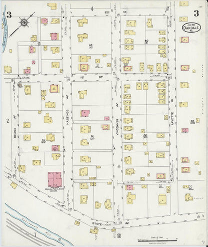 Sanborn Fire Insurance Map from Oakdale, Allegheny County, Pennsylvania (1924), Sheet #0003 - Complete Map Set gallery image, historic Sanborn map, vintage wall art, Pennsylvania Pennsylvania