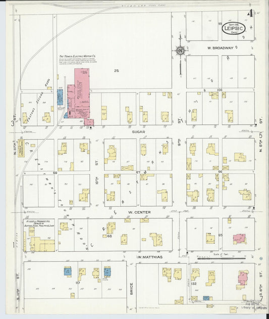 Sanborn Fire Insurance Map from Leipsic, Putnam County, Ohio (1916), Sheet #0004 - Historic Sanborn Fire Insurance Map Print, vintage old map wall art, antique decor, genealogy gift, Ohio Ohio map
