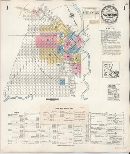 Sanborn Fire Insurance Map from Covington, Saint Tammany Parish, Louisiana (1941), Sheet #0001 - Complete Map Set gallery image, historic Sanborn map, vintage wall art, Louisiana Louisiana