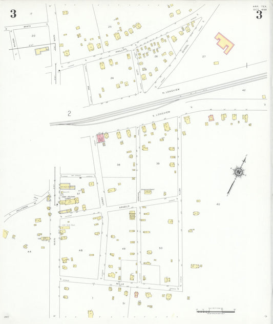 Sanborn Fire Insurance Map from Arp, Smith County, Texas (1939), Sheet #0003 - Historic Sanborn Fire Insurance Map Print, vintage old map wall art, antique decor, genealogy gift, Texas Texas map