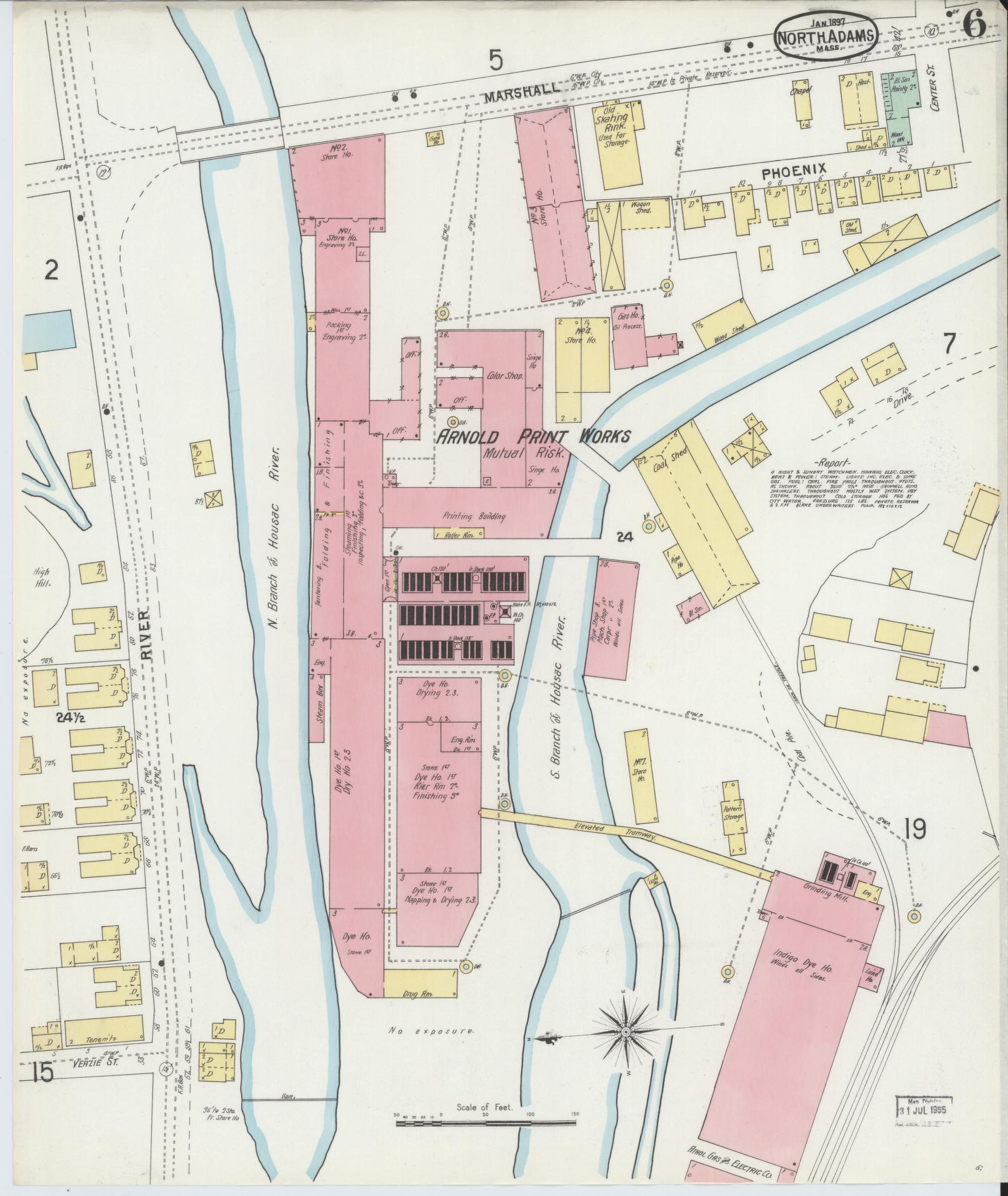 Sanborn Fire Insurance Map from North Adams, Berkshire County, Massachusetts (1897), Sheet #0006 - Complete Map Set gallery image, historic Sanborn map, vintage wall art, Massachusetts Massachusetts