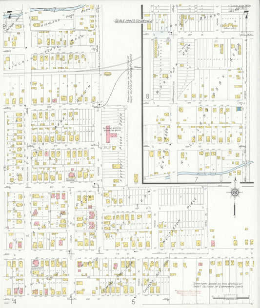 Sanborn Fire Insurance Map from Loveland, Larimer County, Colorado (1937), Sheet #0007 - Historic Sanborn Fire Insurance Map Print, vintage old map wall art, antique decor, genealogy gift, Colorado Colorado map