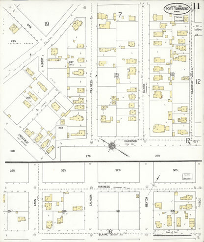 Sanborn Fire Insurance Map from Port Townsend, Jefferson County, Washington (1911), Sheet #0011 - Complete Map Set gallery image, historic Sanborn map, vintage wall art, Washington Washington