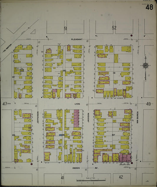 Sanborn Fire Insurance Map from Milwaukee, Milwaukee County, Wisconsin (1910), Sheet #0048 - Historic Sanborn Fire Insurance Map Print, vintage old map wall art, antique decor, genealogy gift, Wisconsin Wisconsin map