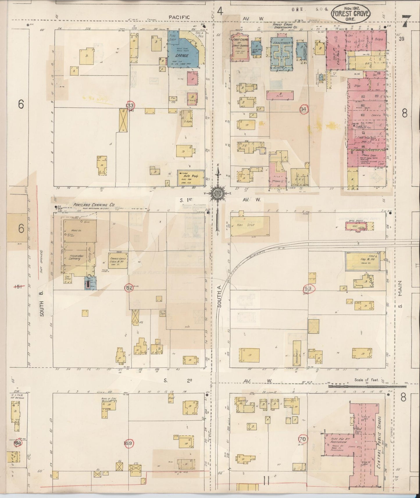Sanborn Fire Insurance Map from Forest Grove, Washington County, Oregon (1939), Sheet #0007 - Complete Map Set gallery image, historic Sanborn map, vintage wall art, Oregon Oregon