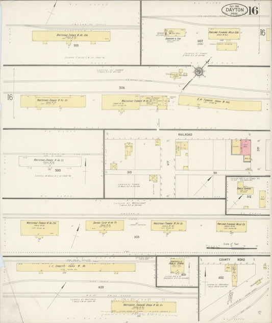 Sanborn Fire Insurance Map from Dayton, Columbia County, Washington (1916), Sheet #0016 - Historic Sanborn Fire Insurance Map Print, vintage old map wall art, antique decor, genealogy gift, Washington Washington map