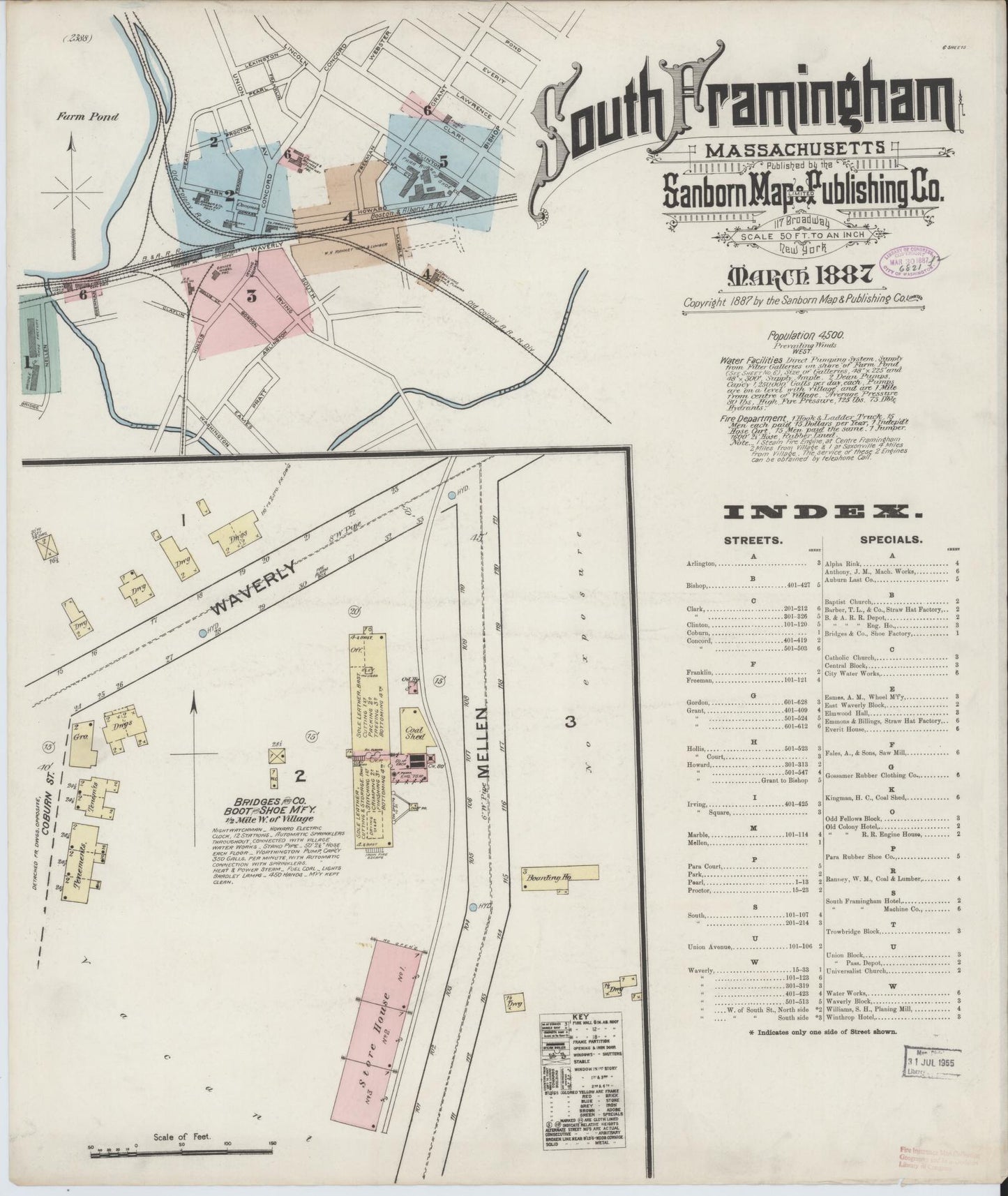 Sanborn Fire Insurance Map from South Farmington, Middlesex County, Massachusetts (1887), Sheet #0001 - Historic Sanborn Fire Insurance Map Print, vintage old map wall art, antique decor, genealogy gift, Massachusetts Massachusetts map