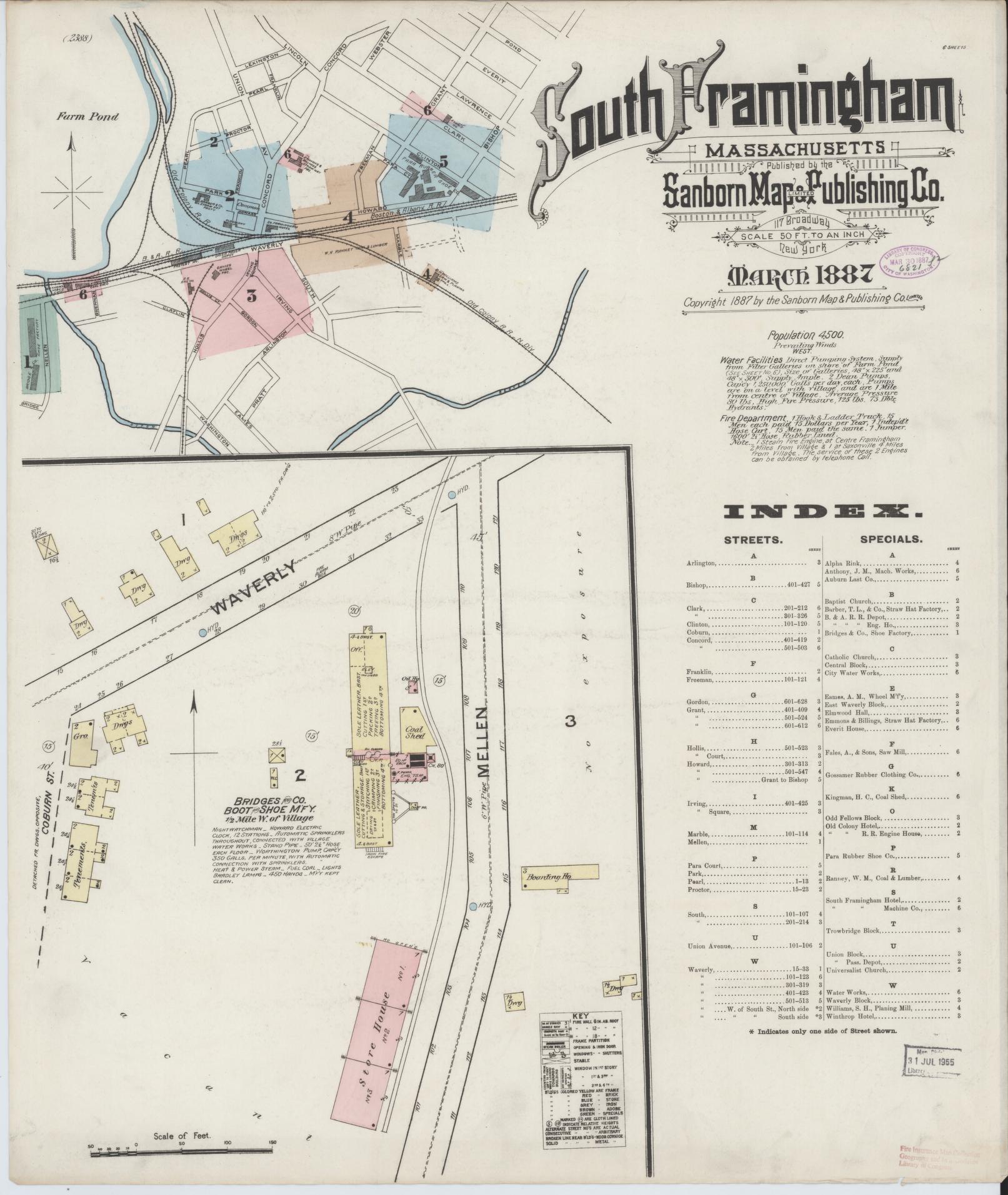 Sanborn Fire Insurance Map from South Farmington, Middlesex County, Massachusetts (1887), Sheet #0001 - Historic Sanborn Fire Insurance Map Print, vintage old map wall art, antique decor, genealogy gift, Massachusetts Massachusetts map