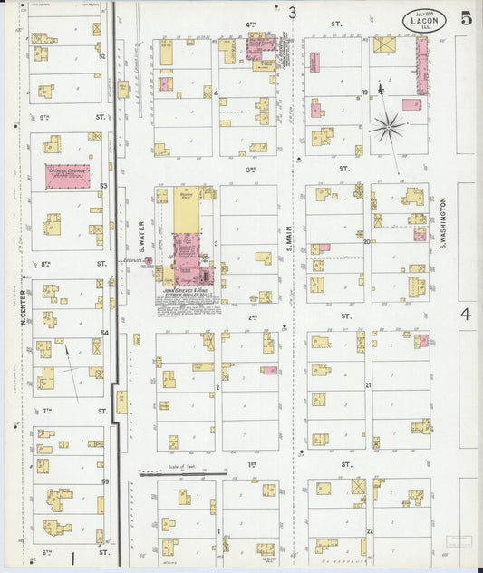 Sanborn Fire Insurance Map from Lacon, Marshall County, Illinois (1899), Sheet #0005 - Historic Sanborn Fire Insurance Map Print, vintage old map wall art, antique decor, genealogy gift, Illinois Illinois map