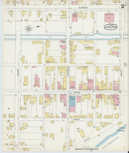 Sanborn Fire Insurance Map from Jersey Shore, Lycoming County, Pennsylvania (1896), Sheet #0002 - Complete Map Set gallery image, historic Sanborn map, vintage wall art, Pennsylvania Pennsylvania
