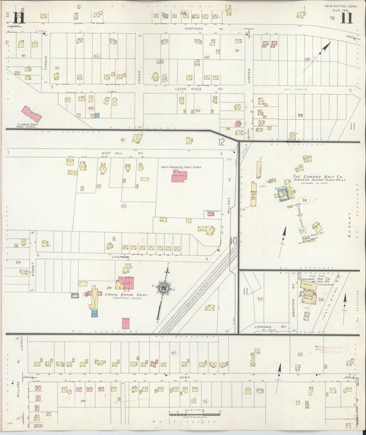 Sanborn Fire Insurance Map from Newington, Hartford County, Connecticut (1947), Sheet #0011 - Historic Sanborn Fire Insurance Map Print, vintage old map wall art, antique decor, genealogy gift, Connecticut Connecticut map