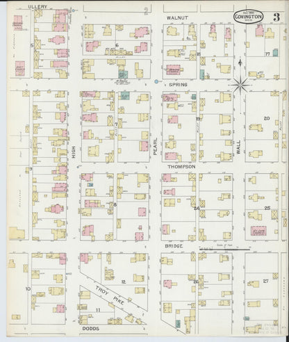 Sanborn Fire Insurance Map from Covington, Miami County, Ohio (1892), Sheet #0003 - Complete Map Set gallery image, historic Sanborn map, vintage wall art, Ohio Ohio