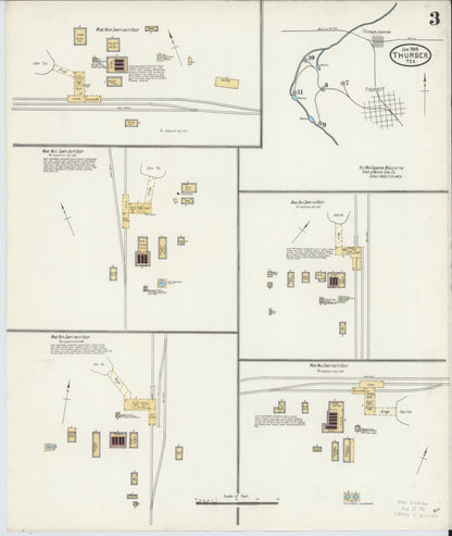 Sanborn Fire Insurance Map from Thurber, Erath County, Texas (1905), Sheet #0003 - Historic Sanborn Fire Insurance Map Print, vintage old map wall art, antique decor, genealogy gift, Texas Texas map