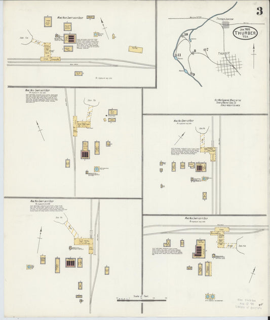 Sanborn Fire Insurance Map from Thurber, Erath County, Texas (1905), Sheet #0003 - Historic Sanborn Fire Insurance Map Print, vintage old map wall art, antique decor, genealogy gift, Texas Texas map