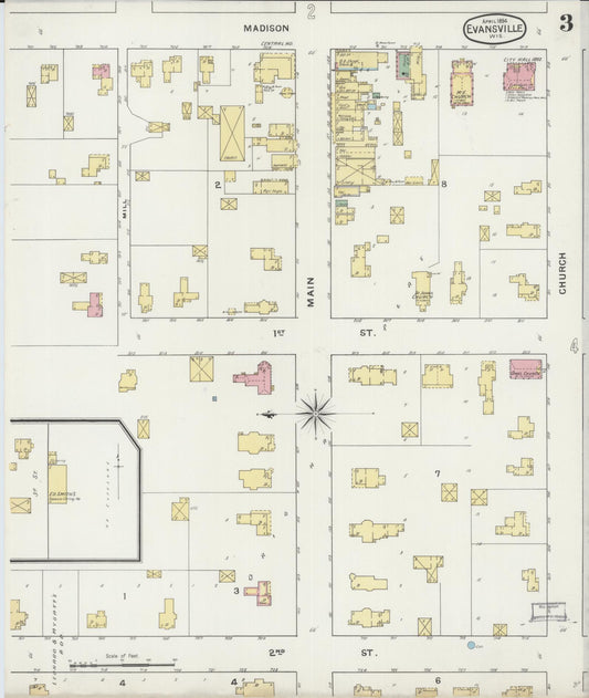 Sanborn Fire Insurance Map from Evansville, Rock County, Wisconsin (1894), Sheet #0003 - Historic Sanborn Fire Insurance Map Print, vintage old map wall art, antique decor, genealogy gift, Wisconsin Wisconsin map