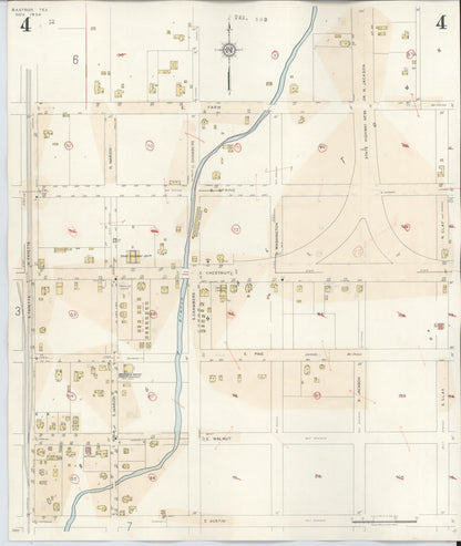 Sanborn Fire Insurance Map from Bastrop, Bastrop County, Texas (1944), Sheet #0004 - Complete Map Set gallery image, historic Sanborn map, vintage wall art, Texas Texas