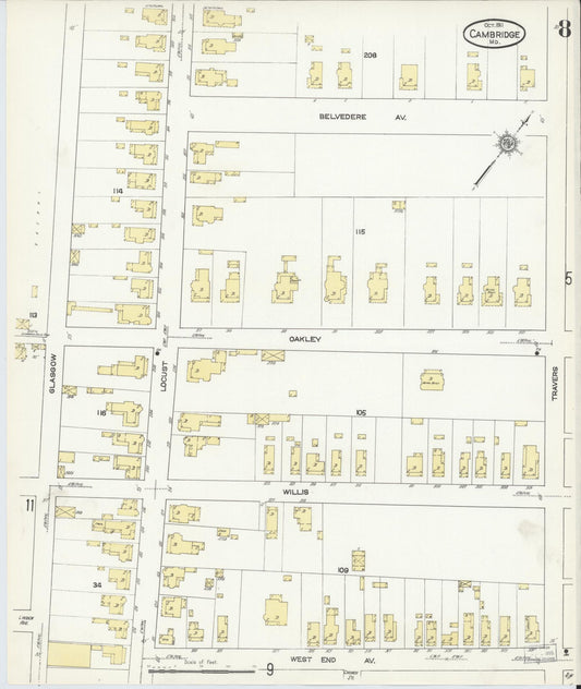 Dorchester, Maryland - 1911 - Sanborn Fire Insurance Map, Sheet #0008 - Historic Sanborn Fire Insurance Map Print, Dorchester Maryland 1911 0008 vintage old map wall art