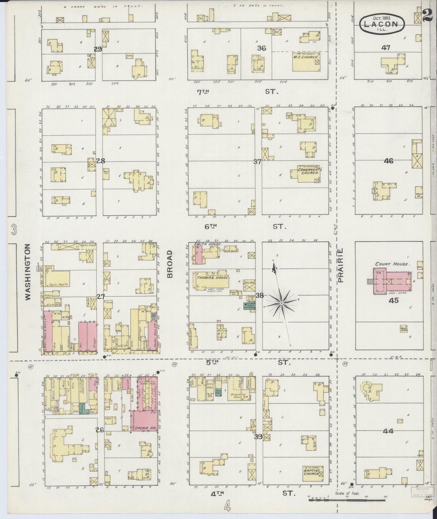 Sanborn Fire Insurance Map from Lacon, Marshall County, Illinois (1893), Sheet #0002 - Complete Map Set gallery image, historic Sanborn map, vintage wall art, Illinois Illinois