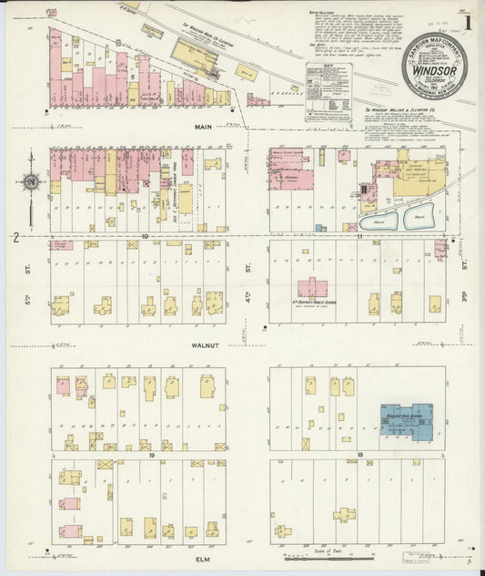 Sanborn Fire Insurance Map from Windsor, Weld County, Colorado (1911), Sheet #0001 - Complete Map Set gallery image, historic Sanborn map, vintage wall art, Colorado Colorado