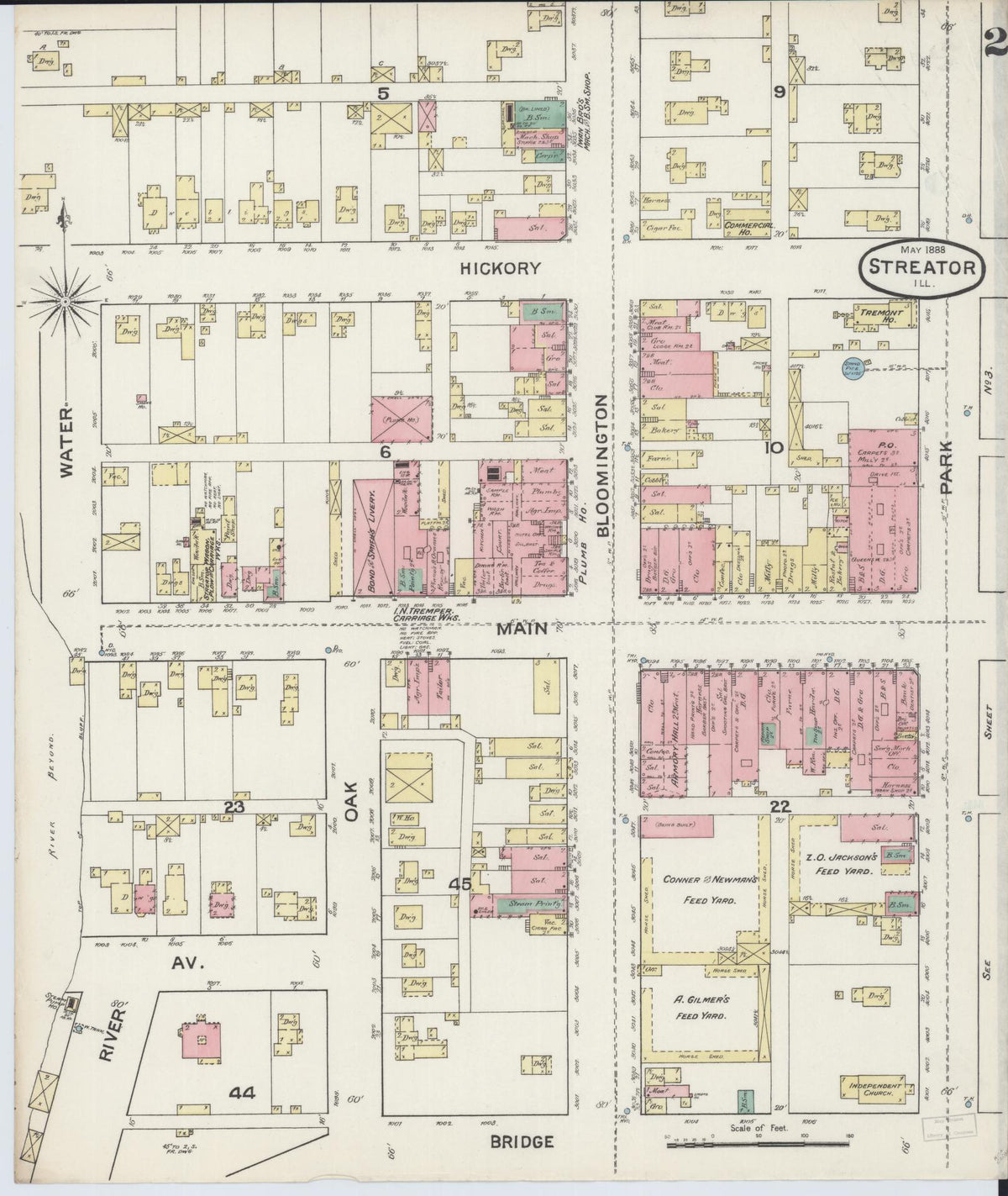 Sanborn Fire Insurance Map from Streator, La Salle County, Illinois (1888), Sheet #0002 - Complete Map Set gallery image, historic Sanborn map, vintage wall art, Illinois Illinois
