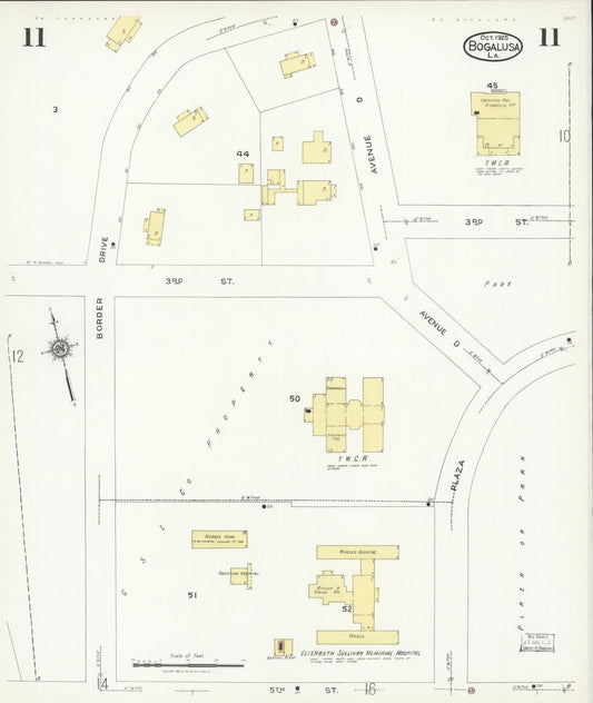 Sanborn Fire Insurance Map from Bogalusa, Washington Parish, Louisiana (1925), Sheet #0011 - Historic Sanborn Fire Insurance Map Print, vintage old map wall art, antique decor, genealogy gift, Louisiana Louisiana map