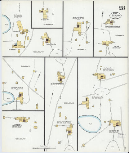 Sanborn Fire Insurance Map from Joplin, Jasper County, Missouri (1900), Sheet #0028 - Complete Map Set gallery image, historic Sanborn map, vintage wall art, Missouri Missouri