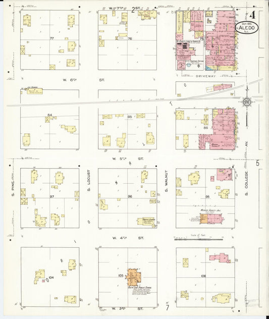 Sanborn Fire Insurance Map from Aledo, Mercer County, Illinois (1913), Sheet #0004 - Historic Sanborn Fire Insurance Map Print, vintage old map wall art, antique decor, genealogy gift, Illinois Illinois map