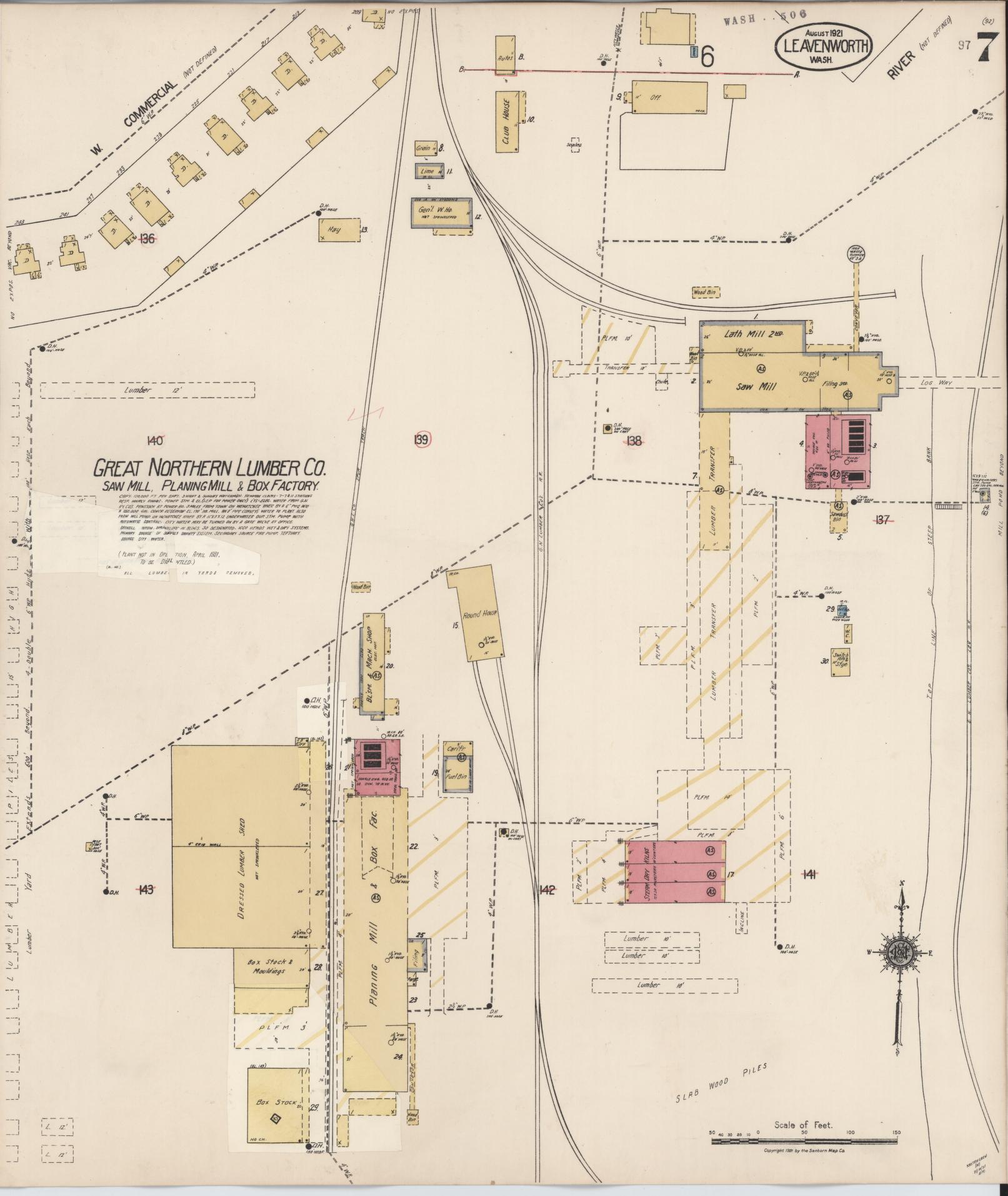 Sanborn Fire Insurance Map from Leavenworth, Chelan County, Washington (1931), Sheet #0007 - Complete Map Set gallery image, historic Sanborn map, vintage wall art, Washington Washington