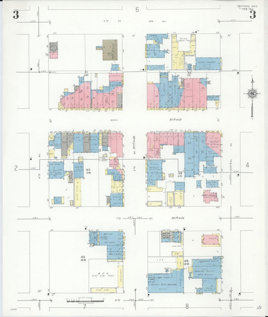 Sanborn Fire Insurance Map from Safford, Graham County, Arizona (1941), Sheet #0003 - Historic Sanborn Fire Insurance Map Print, vintage old map wall art, antique decor, genealogy gift, Arizona Arizona map