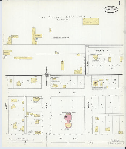 Sanborn Fire Insurance Map from Janesville, Waseca County, Minnesota (1910), Sheet #0004 - Complete Map Set gallery image, historic Sanborn map, vintage wall art, Minnesota Minnesota
