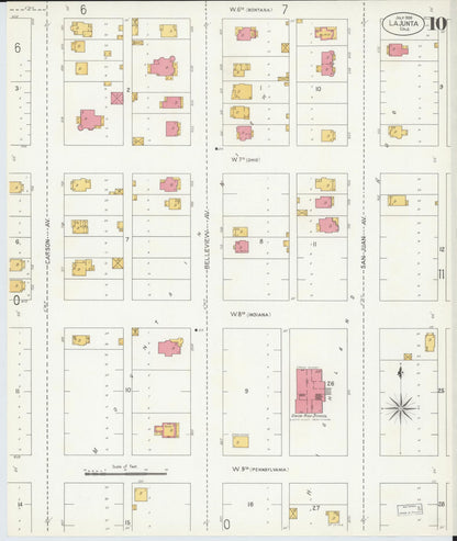 Sanborn Fire Insurance Map from La Junta, Otero County, Colorado (1906), Sheet #0010 - Complete Map Set gallery image, historic Sanborn map, vintage wall art, Colorado Colorado