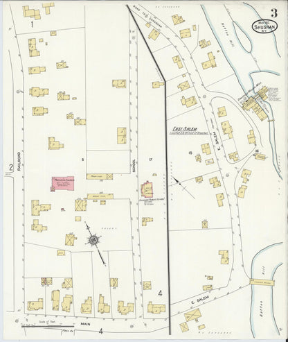Sanborn Fire Insurance Map from Shushan, Washington County, New York (1912), Sheet #0003 - Complete Map Set gallery image, historic Sanborn map, vintage wall art, New York New York