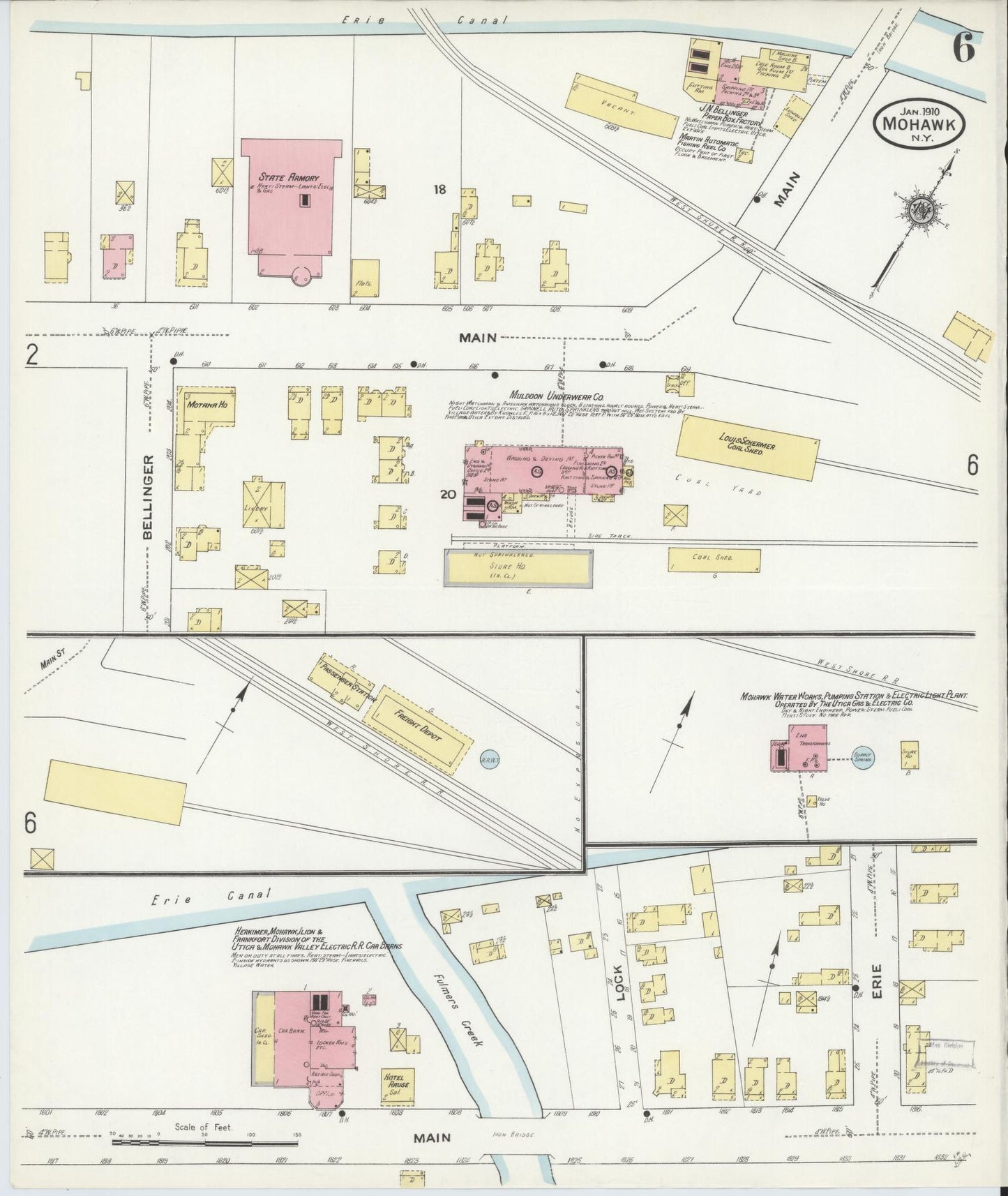 Sanborn Fire Insurance Map from Mohawk, Herkimer County, New York (1910), Sheet #0006 - Complete Map Set gallery image, historic Sanborn map, vintage wall art, New York New York