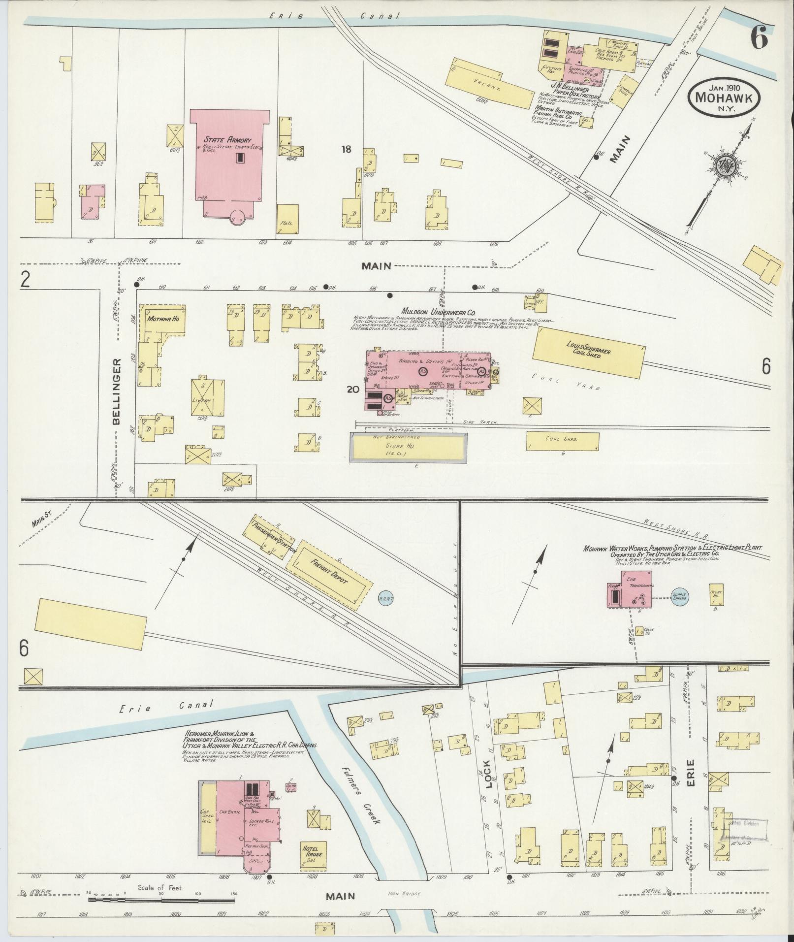 Sanborn Fire Insurance Map from Mohawk, Herkimer County, New York (1910), Sheet #0006 - Complete Map Set gallery image, historic Sanborn map, vintage wall art, New York New York