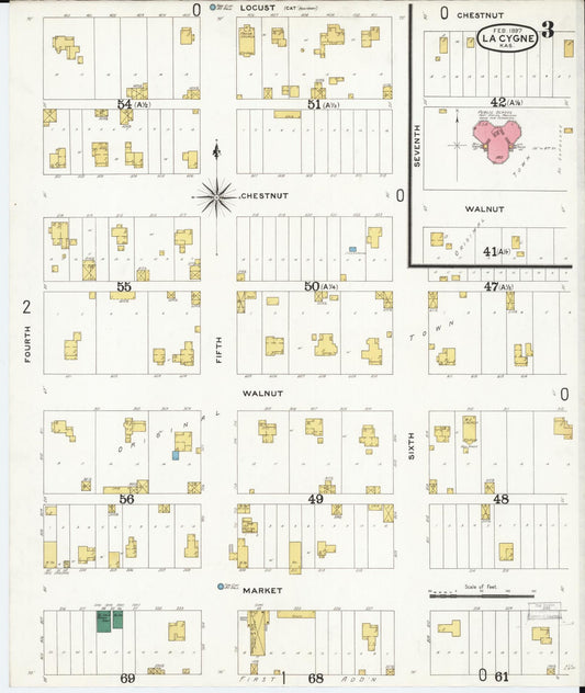 Sanborn Fire Insurance Map from La Cynge, Linn County, Kansas (1897), Sheet #0003 - Historic Sanborn Fire Insurance Map Print, vintage old map wall art, antique decor, genealogy gift, Kansas Kansas map