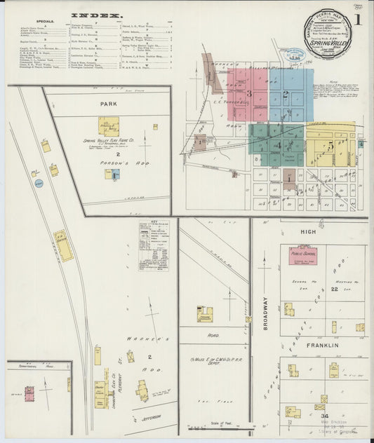 Sanborn Fire Insurance Map from Spring Valley, Fillmore County, Minnesota (1894), Sheet #0001 - Historic Sanborn Fire Insurance Map Print, vintage old map wall art, antique decor, genealogy gift, Minnesota Minnesota map
