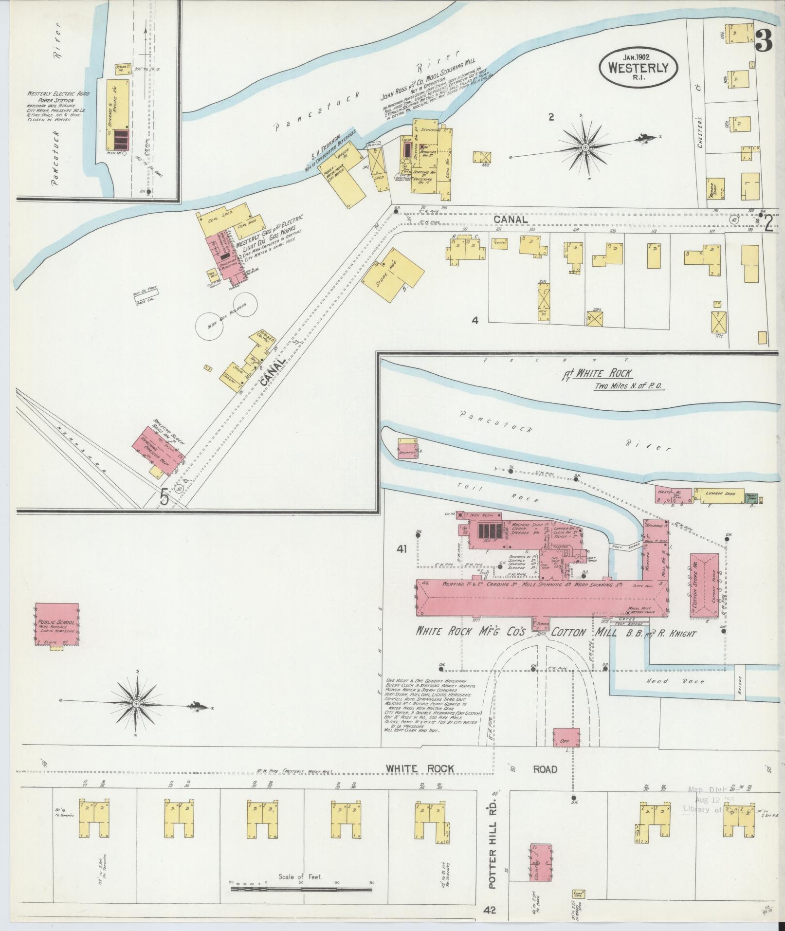 Sanborn Fire Insurance Map from Westerly, Washington County, Rhode Island (1902), Sheet #0003 - Complete Map Set gallery image, historic Sanborn map, vintage wall art, Rhode Island Rhode Island