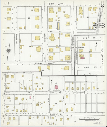 Sanborn Fire Insurance Map from Mount Pleasant, Titus County, Texas (1920), Sheet #0008 - Complete Map Set gallery image, historic Sanborn map, vintage wall art, Texas Texas