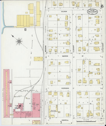 Sanborn Fire Insurance Map from Belvidere, Boone County, Illinois (1904), Sheet #0006 - Complete Map Set gallery image, historic Sanborn map, vintage wall art, Illinois Illinois