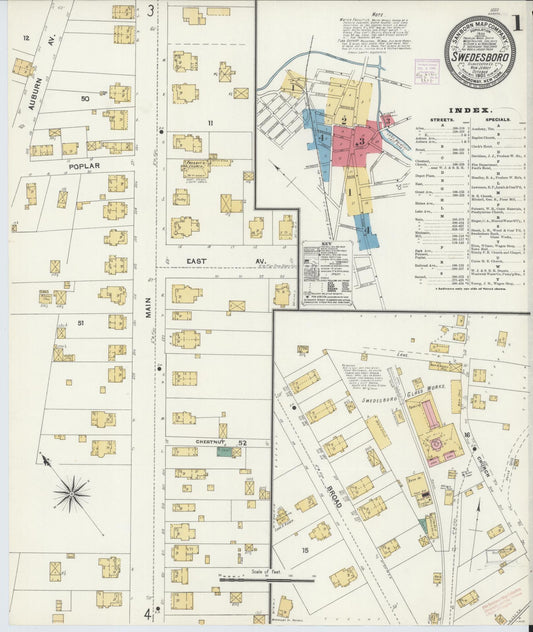 Sanborn Fire Insurance Map from Swedesboro, Gloucester County, New Jersey. (1905) – Historic Sanborn Fire Insurance Map Print