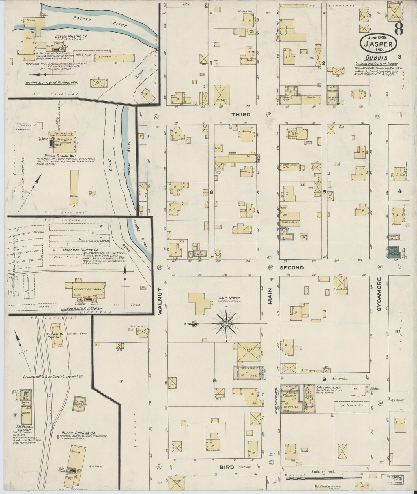 Sanborn Fire Insurance Map from Jasper, Dubois County, Indiana (1909), Sheet #0008 - Complete Map Set gallery image, historic Sanborn map, vintage wall art, Indiana Indiana