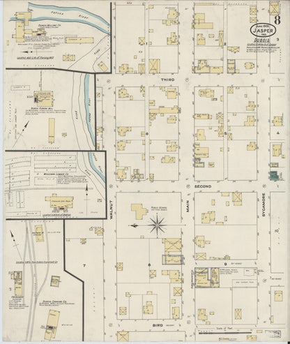 Sanborn Fire Insurance Map from Jasper, Dubois County, Indiana (1909), Sheet #0008 - Complete Map Set gallery image, historic Sanborn map, vintage wall art, Indiana Indiana