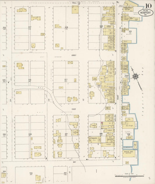 Sanborn Fire Insurance Map from Newport, Lincoln County, Oregon (1919), Sheet #0010 - Historic Sanborn Fire Insurance Map Print, vintage old map wall art, antique decor, genealogy gift, Oregon Oregon map