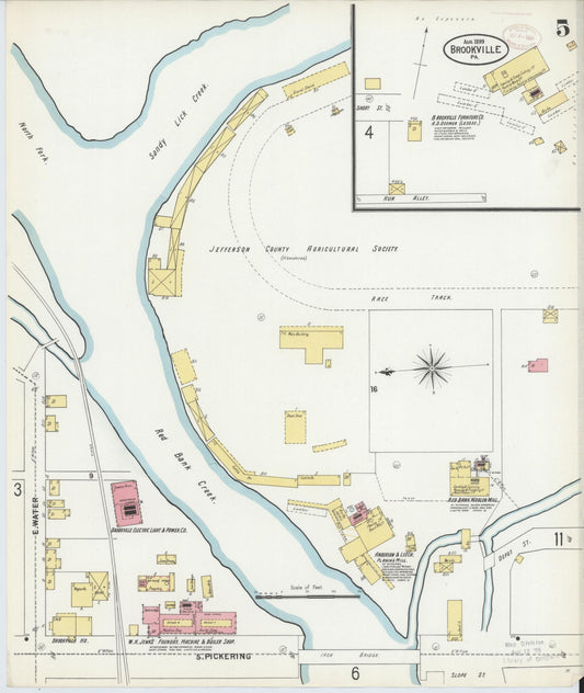 Sanborn Fire Insurance Map from Brookville, Jefferson County, Pennsylvania (1899), Sheet #0005 - Historic Sanborn Fire Insurance Map Print, vintage old map wall art, antique decor, genealogy gift, Pennsylvania Pennsylvania map