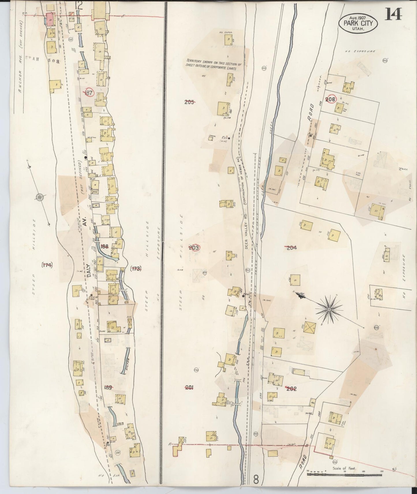 Sanborn Fire Insurance Map from Park City, Summit County, Utah (1940), Sheet #0014 - Complete Map Set gallery image, historic Sanborn map, vintage wall art, Utah Utah