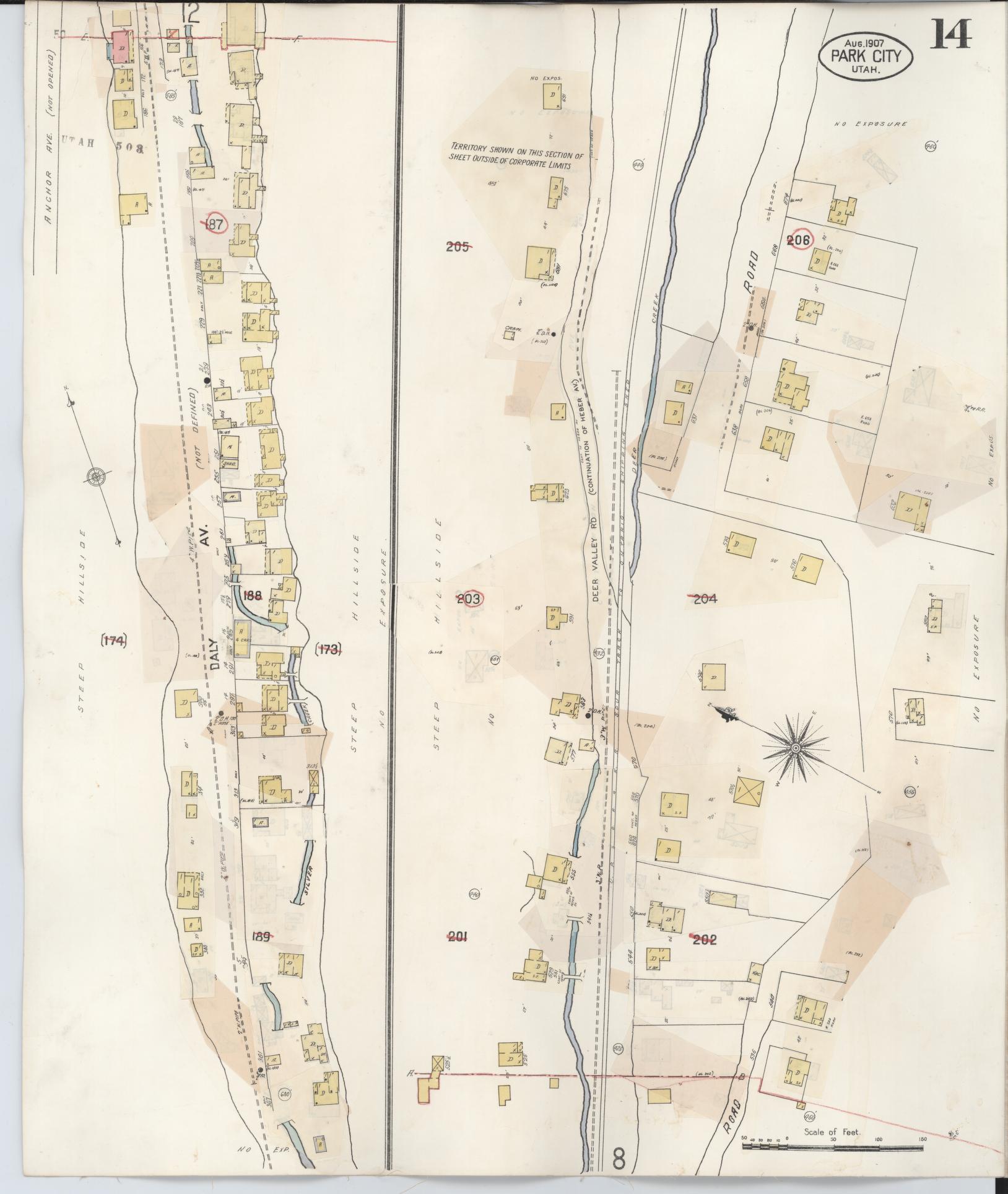 Sanborn Fire Insurance Map from Park City, Summit County, Utah (1940), Sheet #0014 - Complete Map Set gallery image, historic Sanborn map, vintage wall art, Utah Utah