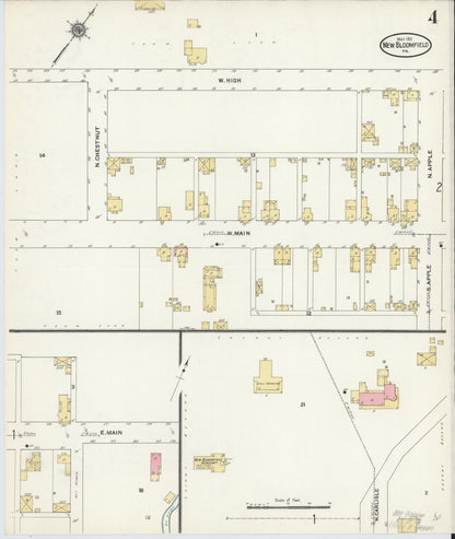 Sanborn Fire Insurance Map from New Bloomfield, Perry County, Pennsylvania (1911), Sheet #0004 - Complete Map Set gallery image, historic Sanborn map, vintage wall art, Pennsylvania Pennsylvania