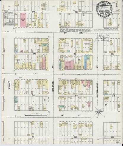 Sanborn Fire Insurance Map from Montrose, Montrose County, Colorado (1890), Sheet #0001 - Complete Map Set gallery image, historic Sanborn map, vintage wall art, Colorado Colorado