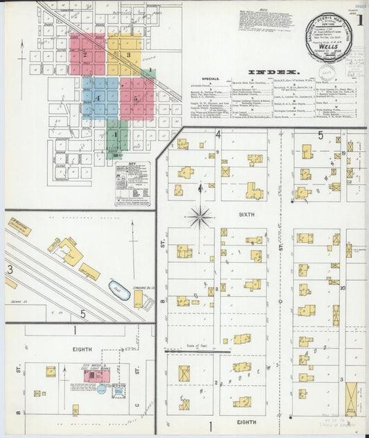 Sanborn Fire Insurance Map from Wells, Faribault County, Minnesota. (1900) – Map View